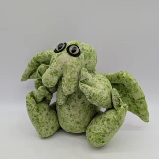 Peluche Cthulhu faite main 20 cm Pailleté vert