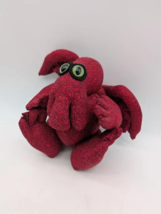 Peluche Cthulhu faite main 20 cm Mat rouge