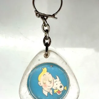 tintin-jeu-de-billes-porte-cles-publicitaire-vintage