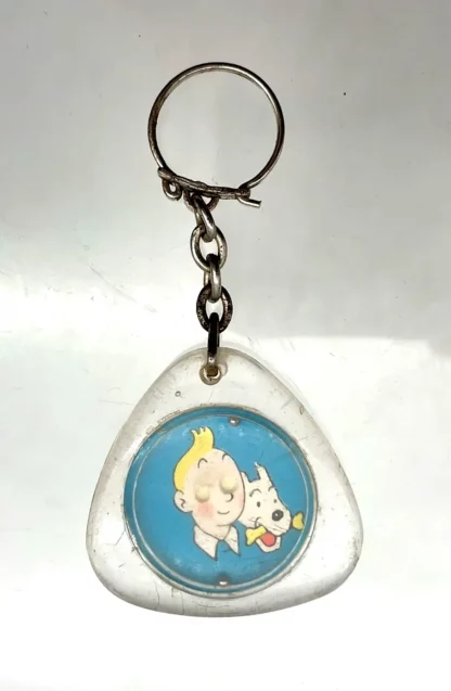 tintin-jeu-de-billes-porte-cles-publicitaire-vintage