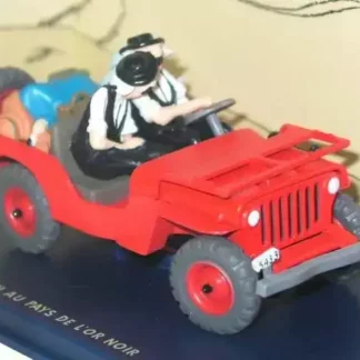 Jeep rouge Tintin Or noir Atlas 1/43