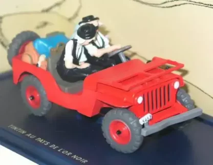 Jeep rouge Tintin Or noir Atlas 1/43