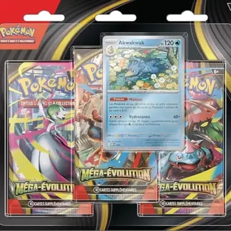 Pokémon Blister 3 boosters Méga Évolution Akwakwak
