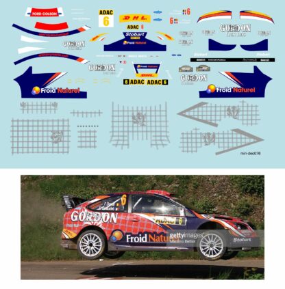Décalcomanie pour miniature 1/43 FORD FOCUS RS WRC '08 - ADAC Rallye Deutschland 2010 - DUVAL - GIRAUDET