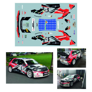 Décalcomanie pour miniature 1/43 SKODA FABIA WRC - Rallye de la Famenne 2017 - HÉRION - COMBLE