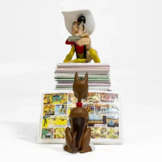 figurine-lucky-luke-pile-albums-collectoys-face