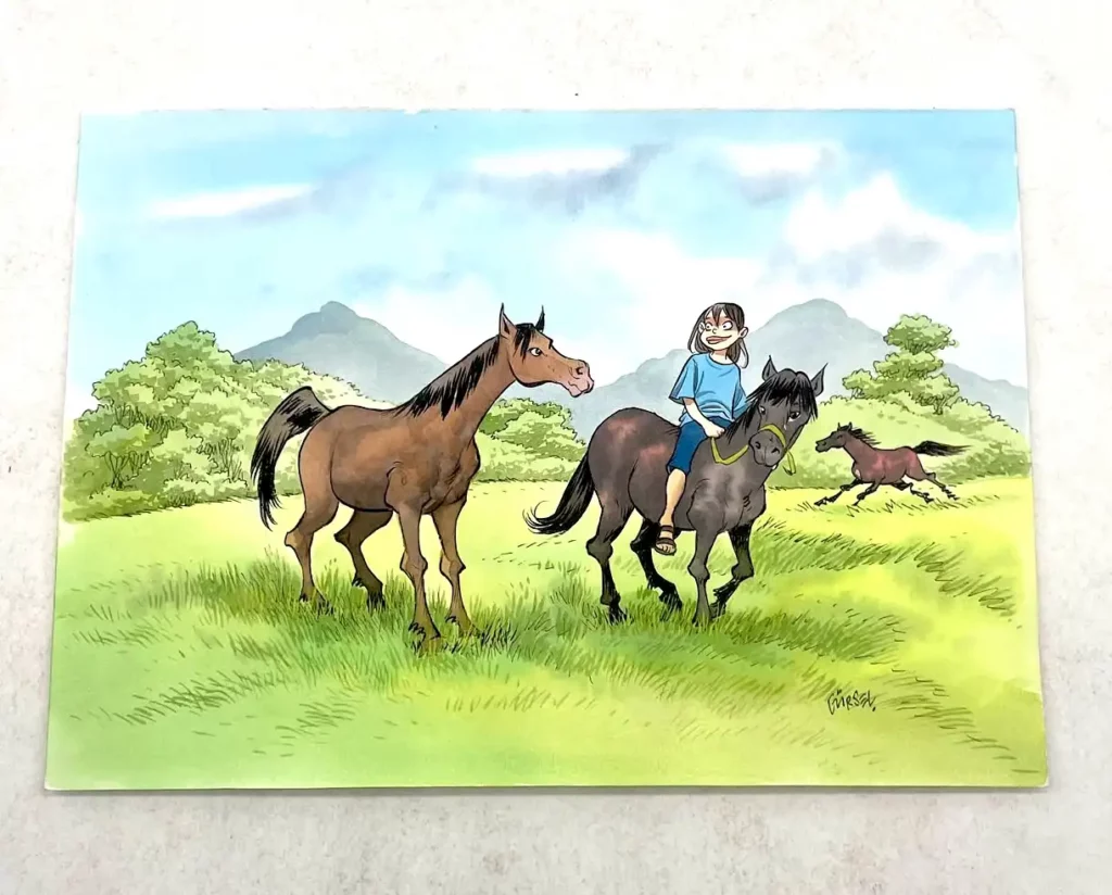 gursel-original-jeune-fille-a-cheval-signe