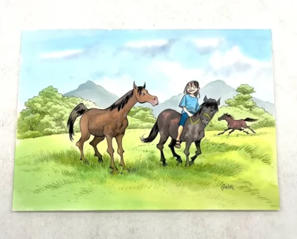 gursel-original-jeune-fille-a-cheval-signe