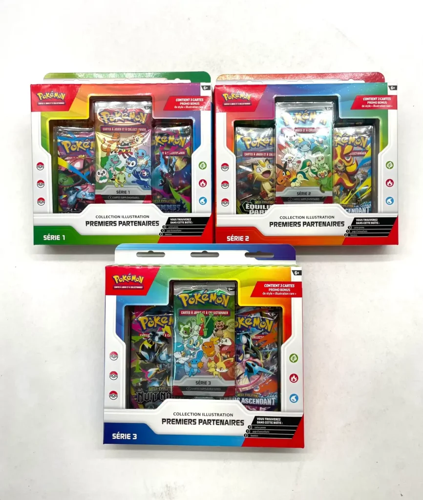 Collection Illustration Premiers Partenaires les 3 séries Pokémon 30 ans