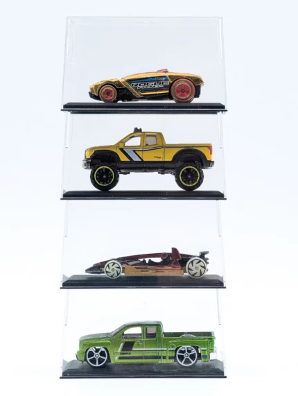 exemple de HotWheels dans leurs boites plexi 1/64 produite par Akilon.eu