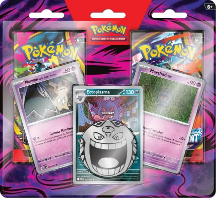 Duopack Pokémon Ectoplasma Mimiqui Marshadow avec 2 boosters ME04 ME05 français