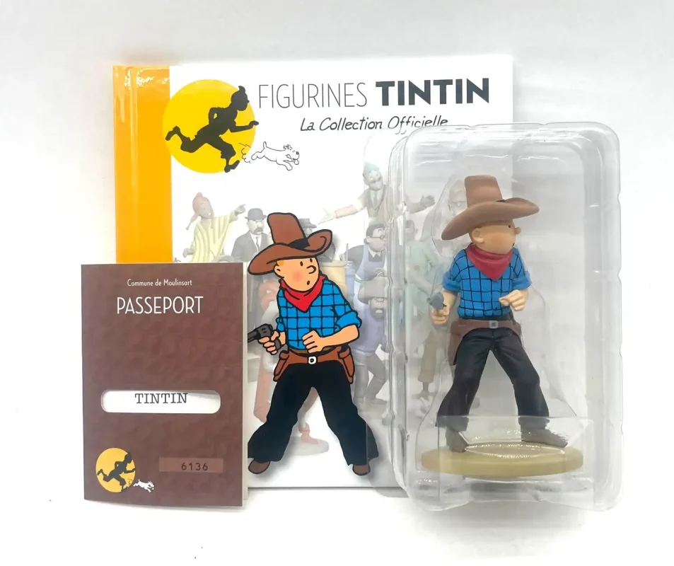 Tintin en cow-boy figurine résine n°30 Collection Officielle Moulinsart
