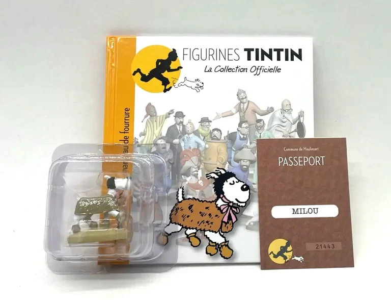 Milou en manteau de fourrure figurine résine n°61 Collection Officielle Tintin