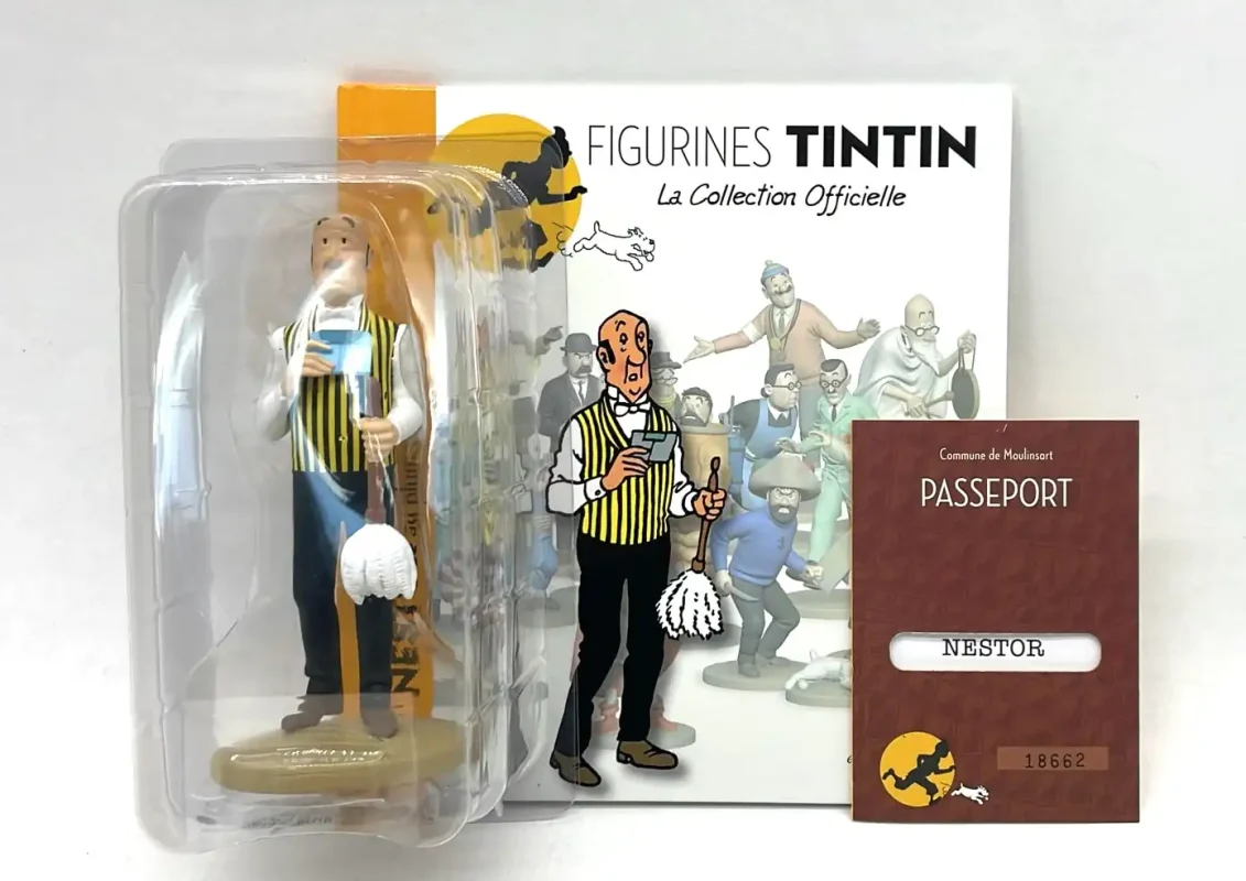 Nestor au plumeau figurine résine n°31 Collection Officielle Tintin