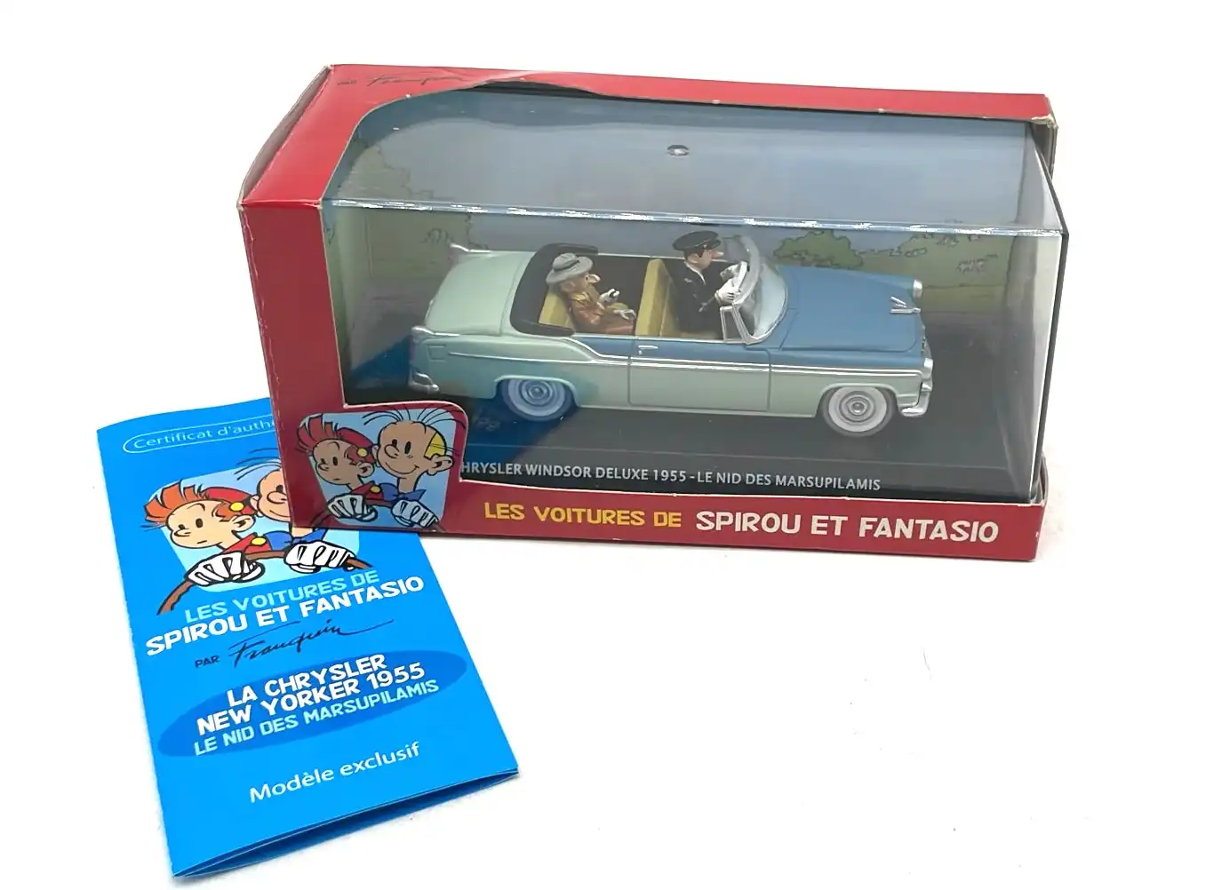 Chrysler New Yorker 1955 Spirou – Miniature 1/43 Éditions Atlas Chrysler New Yorker 1955 Spirou et Fantasio miniature 1/43 Éditions Atlas Franquin