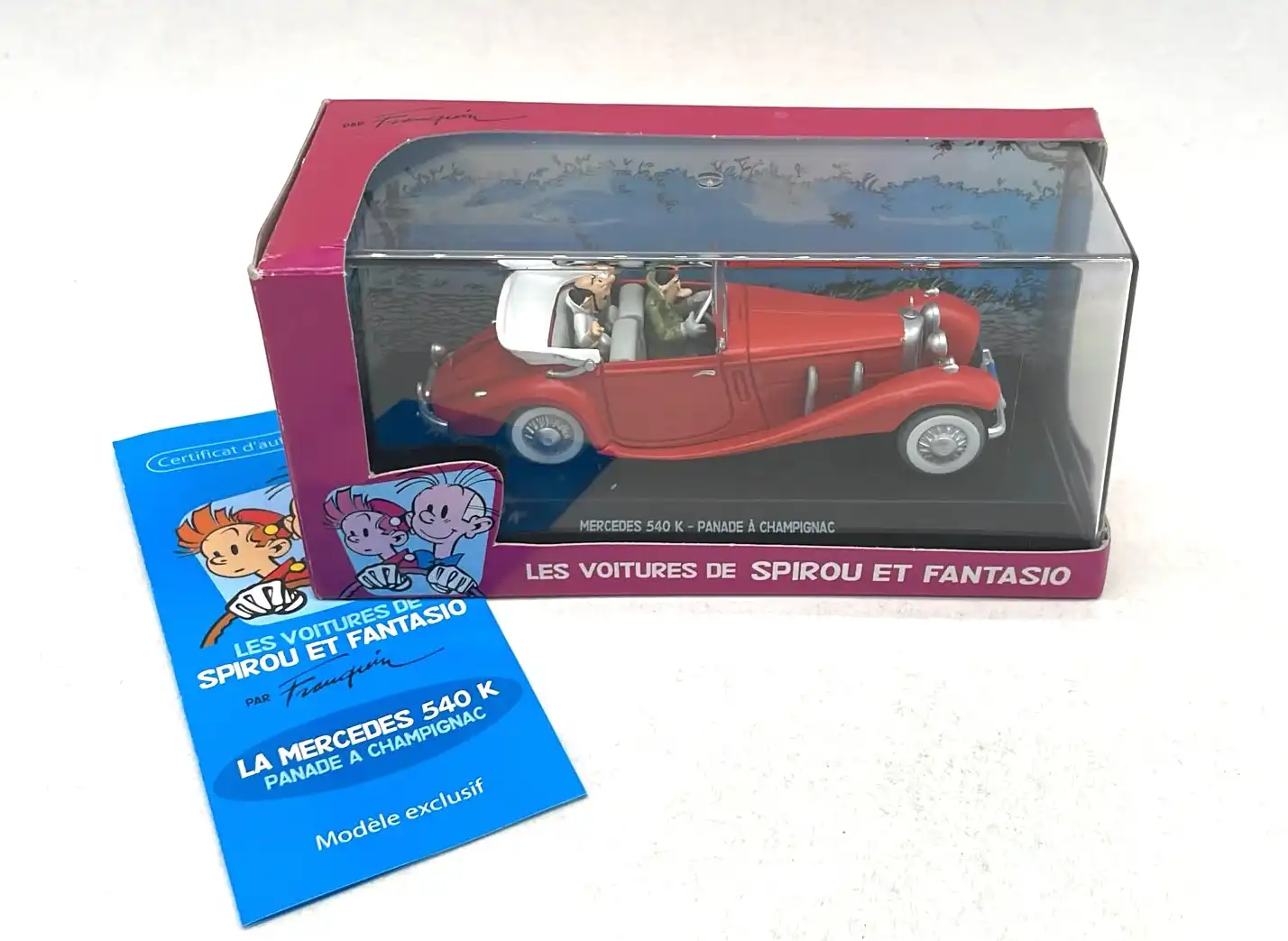 Mercedes 540 K Spirou – Miniature 1/43 Éditions Atlas Mercedes 540 K Spirou et Fantasio 1/43 Éditions Atlas Panade à Champignac