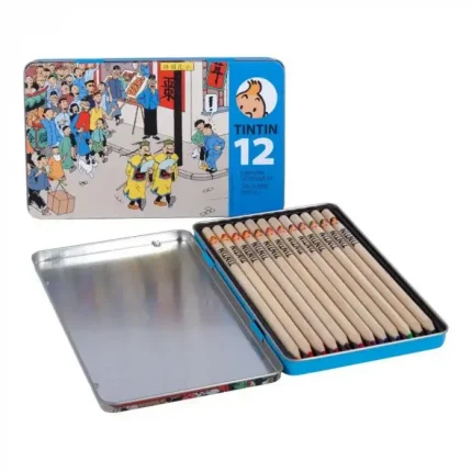 Crayons de couleur Tintin Le Lotus bleu – Boîte métal 12 crayons