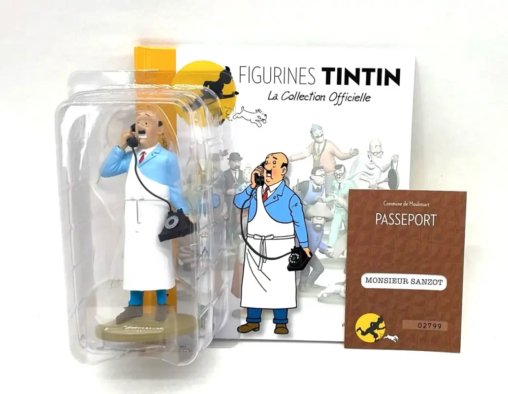 Figurine Tintin Monsieur Sanzot au téléphone n°54 en résine
