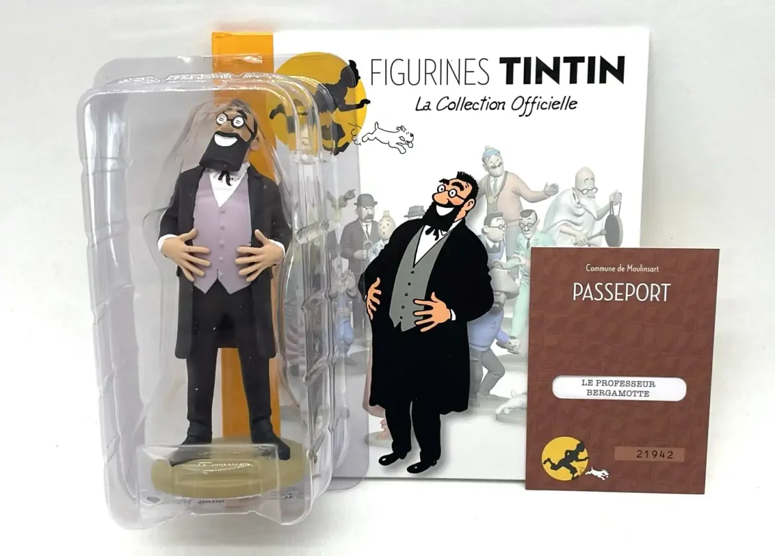 Figurine Tintin Professeur Bergamotte hilare n°43 en résine