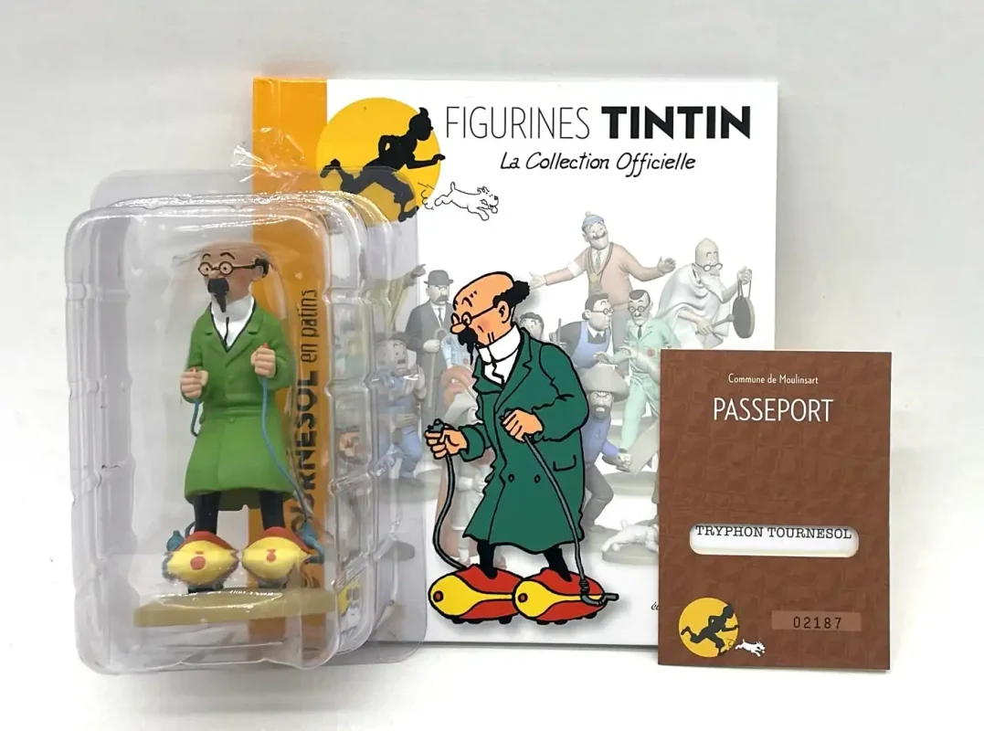 Tournesol en patins figurine résine n°57 Collection Officielle Tintin